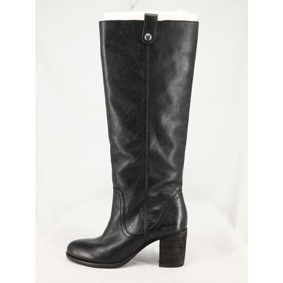 Vince Camuto Boots Womens 5.5 Black Leather Knee High Block Heel Riding - Picture 12 of 14